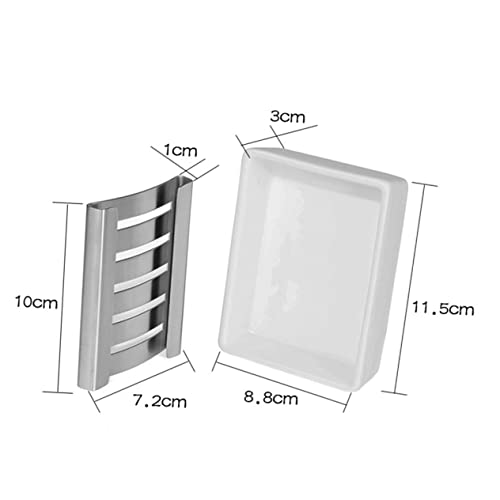 Cabilock Box Ceramic Tray Bath Soap Holder Tray For Bathtub Soap Rack Soap Tray Soap Box Bracket Soap Dish Soap Dispenser Rectangle White Stainless Steel Tray Soap Holder Ceramic Soap Dish #TOP4