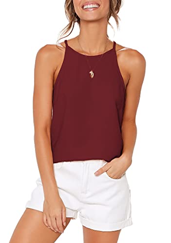 LouKeith Womens Tank Top Racerback Halter Tops Sleeveless Shirts Spaghetti Strap Camisole Casual Summer Basic Blouses