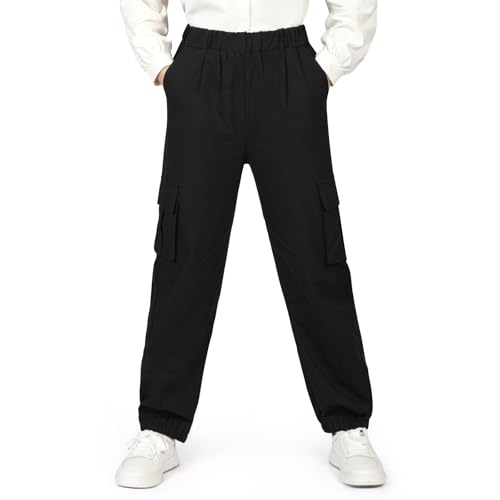 AYBUY Pantalon Garçon Cargo, Jogger à Taille Élastiquée, Jogging Confortable, pour Fitness Gym (150)