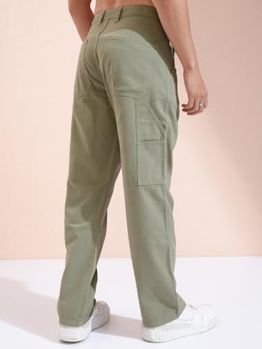 Image of Highlander Men's Utility Pocket Cargo Trousers | Durable & Functional | Carpenter Fit | Outdoor Ready | Trouser for Men | Men Trousers