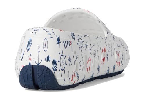Image of Floafers, Prodigy Driver Print (Big Kid), White Nautical /Navy, 4, Medium