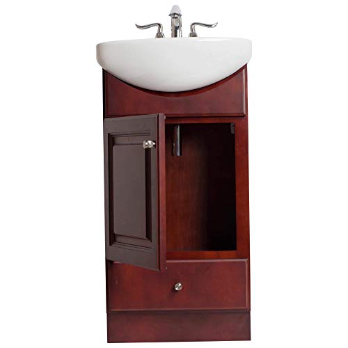 Petite Vanity, Small Bathroom Vanity Cabinet And Sink (Dark Cherry) #TOP3