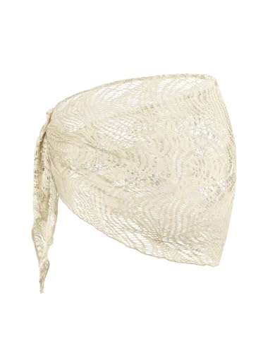 Image of ZAFUL Sarong Coverups for Women Beach Vacation Fishnet See Thru Tie Side Bathing Suit Cover Up Mini Skirt