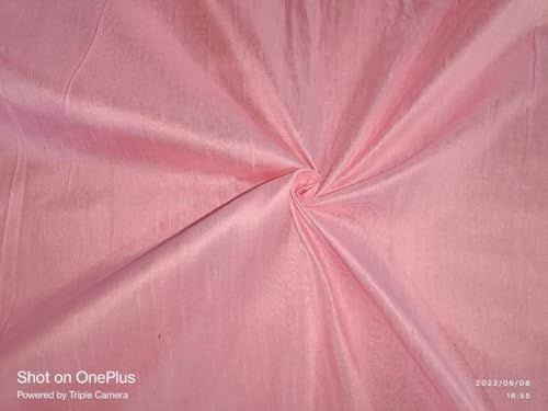 Soie Dupioni rose au mètre tissu pur 137 cm pour couture robe et ameublement