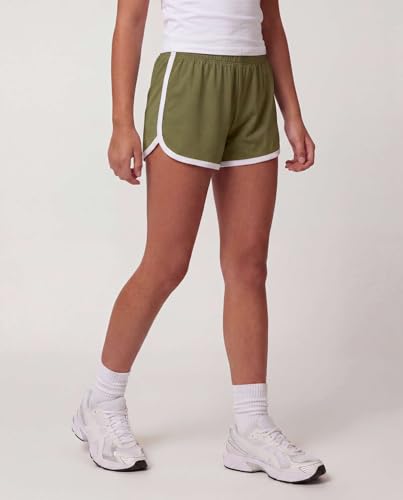 Image of Real Essentials 5 Pack: Girls' Dry-Fit Athletic Dolphin Shorts for Youth Kids Teens Running Gym Sports (Ages 4-16)