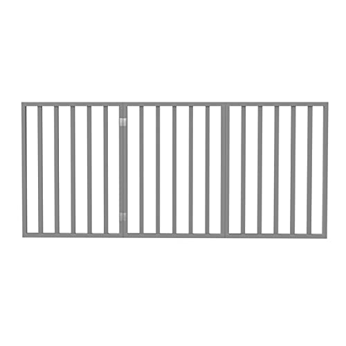 Indoor Pet Gate - 3-Panel Folding Dog Gate For Stairs Or Doorways - 54X24-Inch Freestanding Pet Fence For Cats And Dogs By Petmaker (Gray) #TOP6