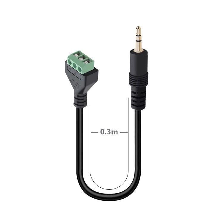 Switian 3.5mm Male to 3-Pin Female Screw Terminal Block Adapter Cable (1/8 Inch Stereo Audio, 3-Pole TRS) - 1 Piece - Image 3