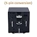 Automotive Relay 12V 24V 5 Pin 40A SPDT with Socket and Harness Cable, ABS Housing with Copper Terminals, 5 Pack (1Pc 24V)