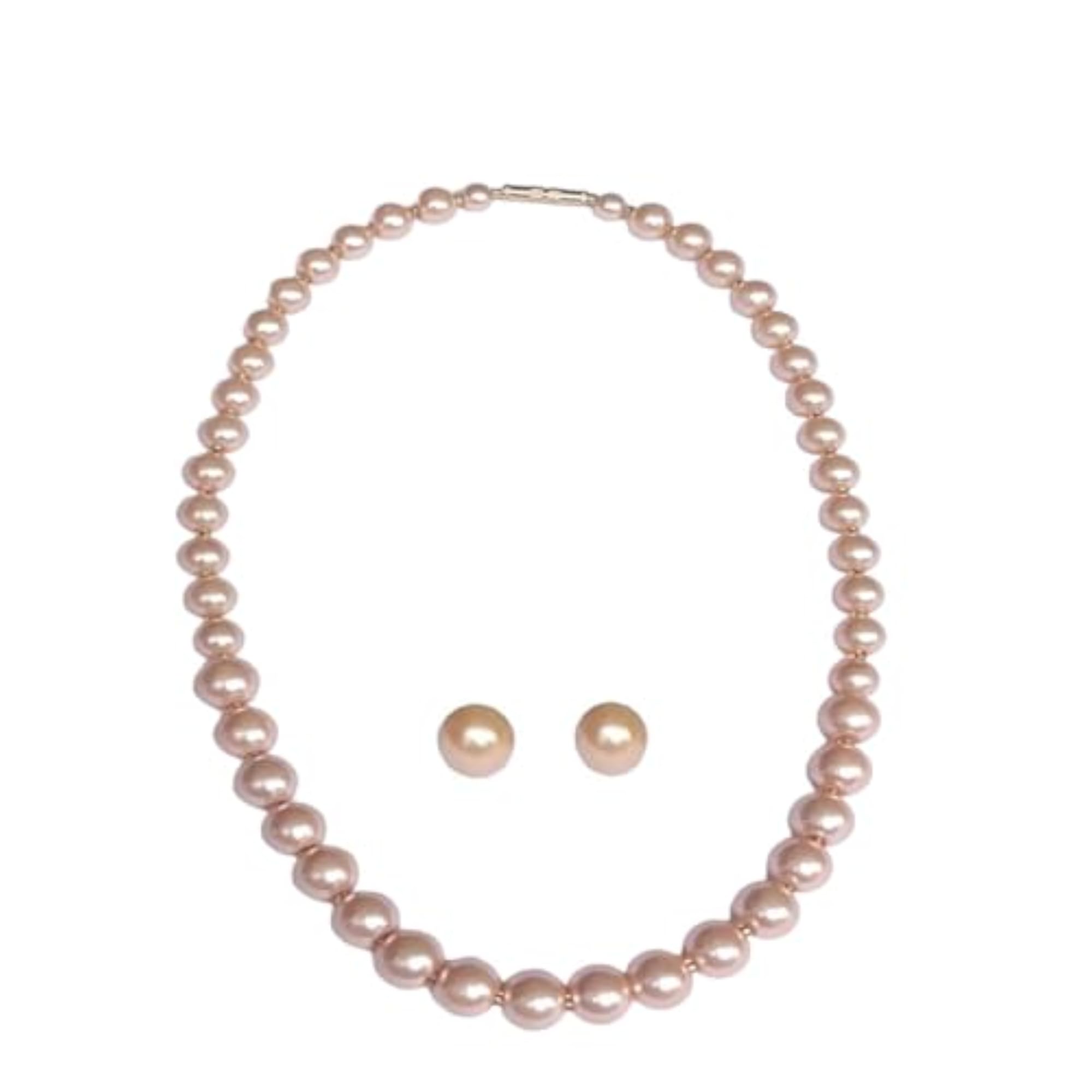 AD Pearls Beautiful Mala Chokar Necklace With Stud Earring Set