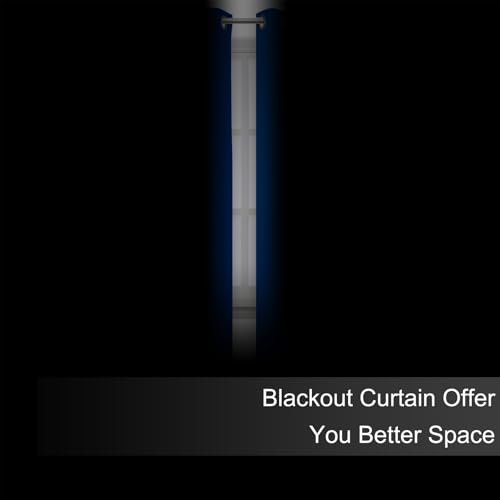 Image of LEMOMO Blackout Curtains 66 x 72 Inch Long Royal Blue Curtains Set of 2 Panels Room Darkening Curtains for Bedroom and Living Room