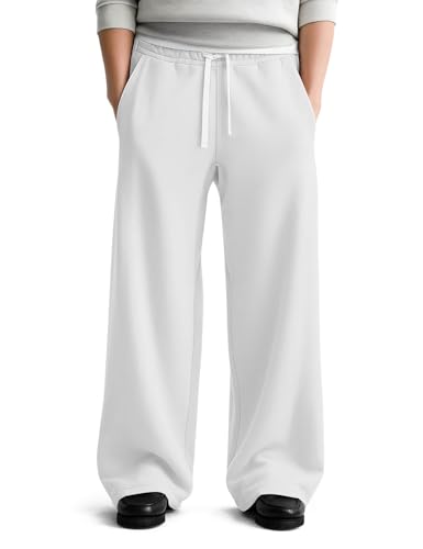 Image of HeSaYep Men's Baggy Sweatpants Cotton Fleece Wide Leg Sweat Pants