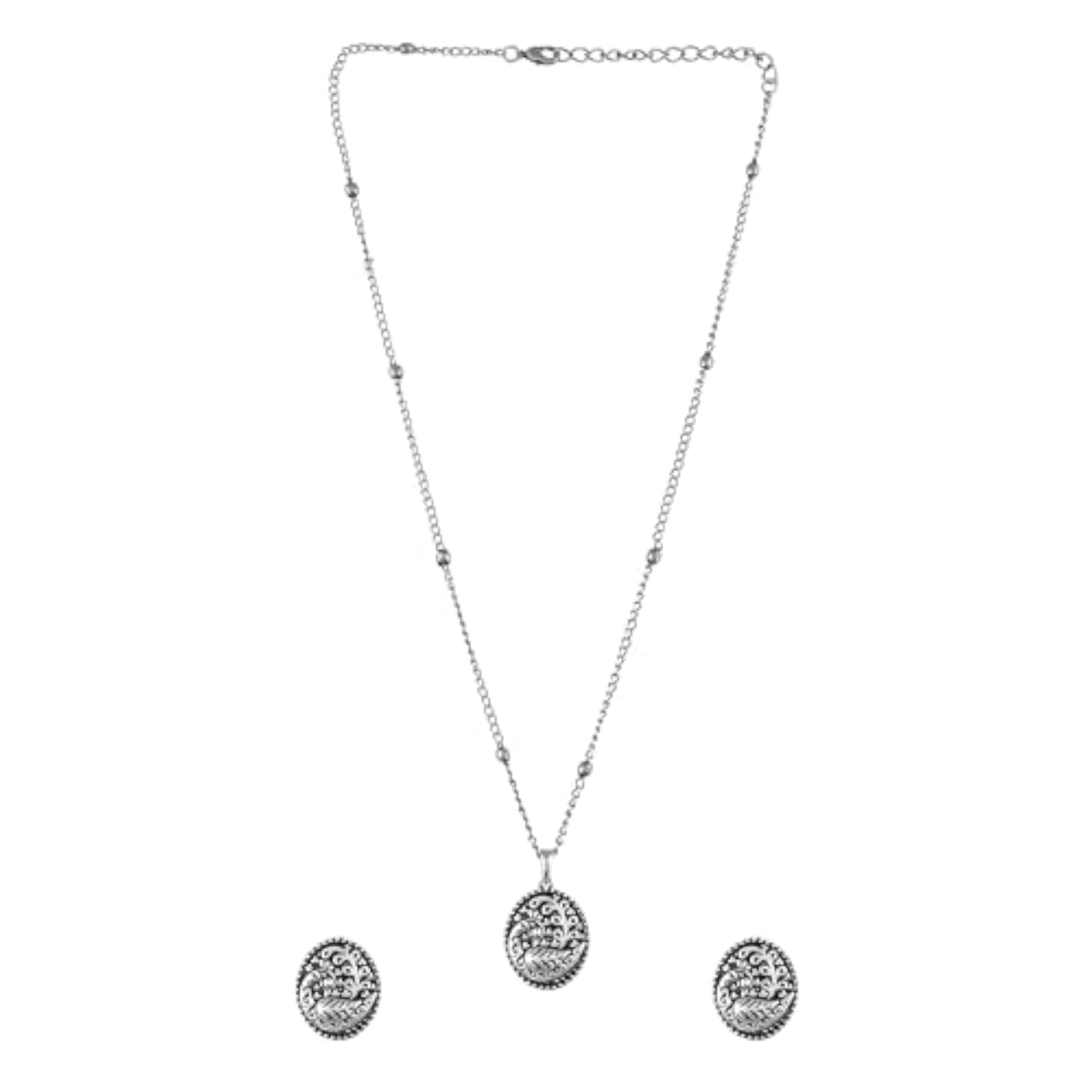 Morni Vannamayil Pendant Set for Oxidised Everyday