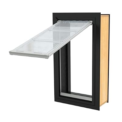 Endura Flap E2 Giant Dog Door for Walls | Designed for Extra-Large & Tall Dogs | Energy Efficient Wall Mount Pet Door | Durable & Pet Safe | Black, Single Flap Wall Mount