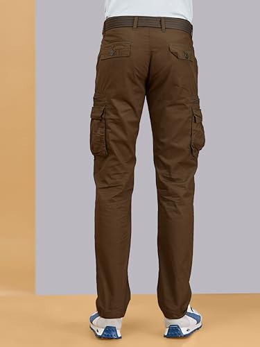Image of BEEVEE Mens Fixed Waist Cargo Pant with Belt.