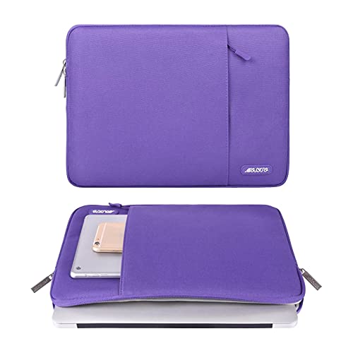 Image of MOSISO Laptop Case 13.3 inch, 13-13.3 inch Laptop Sleeve Compatible with MacBook Air /Pro 13 /Pro 14 M5 M4 M3 M2 M1, HP Dell ASUS Lenovo,Polyester Vertical Computer Sleeve Bag with Pocket, Ultra Violet