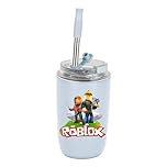 VAMCOOL Stainless Steel Roblox Water Bottle 280ml Reusable Water Bottle with Straw Drinks Cup for Work, Gym, Travel, Sports (Style 3)