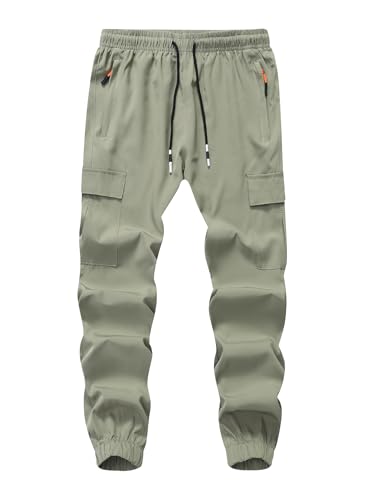 Image of Girls Cargo Joggers Pants Youth Quick Dry Lightweight Pull-On Hiking Pants for Sports Outdoor with Zipper Pockets
