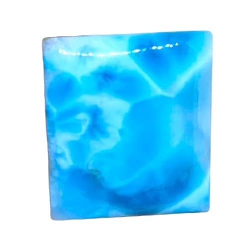 Larimar pierre gemme lâche cabochon rectangulaire 27x24x6mm pour fabrication de bijoux DIY