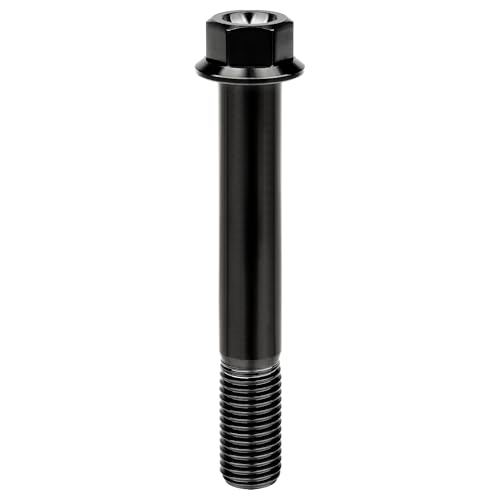 Image of Titanium Bolt M12 30 35 40 45 50 55 60 65 70 75 80 85 90mm Hex Small Flange Head for Motorcycle Car Modification Pack of 4 (M12x80mm Pitch 1.25, Black)