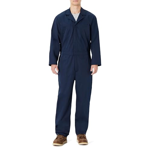 Amazon Basics Mens Mens Long Sleeve Workwear Coveralls Navy XX-Large- Regular