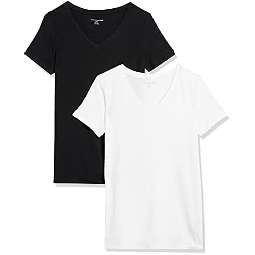 Amazon Essentials Women’s Classic-Fit Short-Sleeve V-Neck T-Shirt, Multipacks
