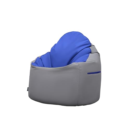 Loft 25 Adult Garden Bean Bag Chair | Indoor Outdoor Living Room Gaming Beanbag | Highback Water Resistant Soft Touch | Lightweight Ergonomic Design for Body Support | Durable & Comfortable (Blue)