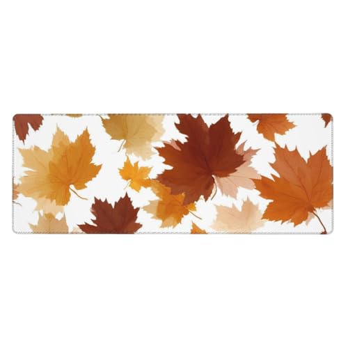 Grand tapis de souris feuilles d'érable pour un espace de bureau inspiré de la nature