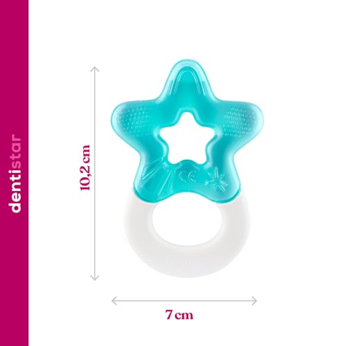 dentistar Kühlbeißring 2er-Set – Beißring Baby ab 3 Monate – Kühlende Zahnungshilfe und Beißspielzeug für Babys und Kleinkinder - BPA frei - Türkis