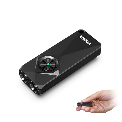 VTIGER K1 Schlüsselanhänger Taschenlampen, 800 Lumen tragbares flaches Licht, Wiederaufladbare Mini Taschenlampe mit Clip, Kompakte LED Lampe mit Magnet für den täglichen Gebrauch, Camping, Notfall