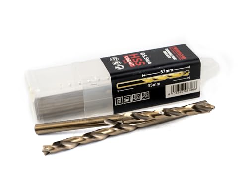 Ferrcan HSS Metallbohrer DIN338 M35 5% Kobalt Turbomax zum Bohren in Edelstahl, Eisen und anderen Metallen Packung mit 5 Stück pro Maß (5.5mm)