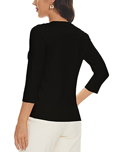 Spicy Sandia Women's 3/4 Sleeve Crew Neck Pullover Sweaters Lightweight Dressy Casual Trendy Knit Tops4