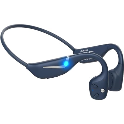 Monodeal Bone Conduction Headphones, Bluetooth 5.3 Open Ear Headphones, IP67 Waterproof Wireless Sports Headphones for Runners, Cycling, Hiking Blue