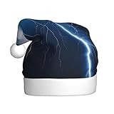 WZYCWB lightning Plush Santa Hat, 15.7 Inch Tall Adult New Year Santa Hat, Christmas New Year Party Unisex Decorative Hat