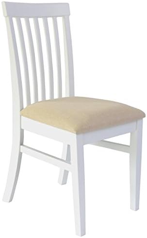 4 Seater Dining Set - Includes Wooden Extendable Dining Table and 4 Upholstered Chairs, with Stylish and Practical Design (White)