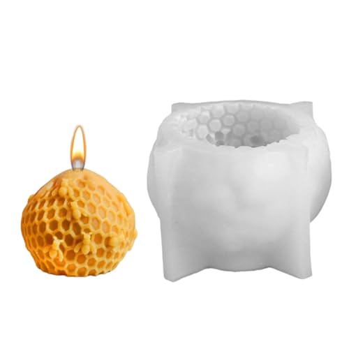 Stampo in silicone per miele – 7,6 x 7,6 x 7,1 cm stampo a nido d'ape in silicone | stampo flessibile in resina | stampo riutilizzabile fai da te per cioccolato, caramelle, decorazione di animali e