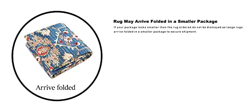 Estmy Persian Oriental Wine Red/Blue 3X5 Area Rug For Kitchen Entryway Indoor Entrance Bathroom Bedroom Laundry Non-Slip Machine Washable, Traditional Vitnage Distressed Medallion Thin Front Doormat #TOP6