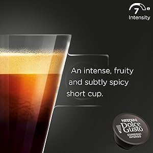 Image of Nescafe Dolce Gusto Espresso Intenso Coffee Capsules, Intensity 7, Full-Bodied & Spicy, 16 Capsules, Make Your Everyday Special, (Product Of UK) From DECADENT
