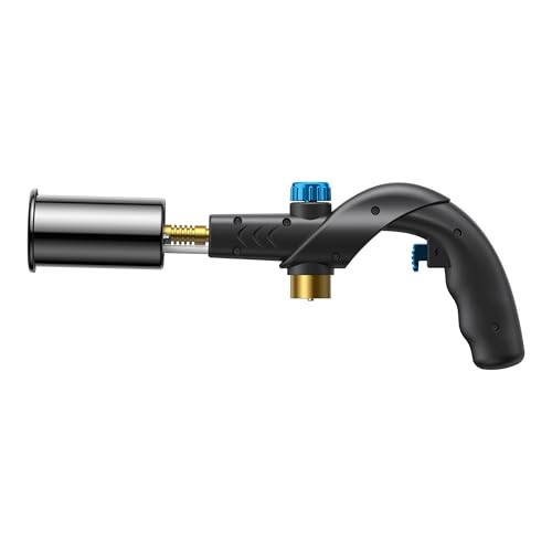 Image of ThermoMaven Powerful Propane Torch, Charcoal Torch Lighter, Sous Vide Cooking Torch, Culinary Kitchen Torch, Flamethrower Lighter, Blow Torch (Tank Not Included)-Black & Blue