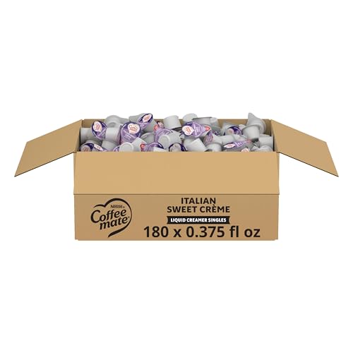 Nestle Coffee mate Coffee Creamer, Italian Sweet Creme, Liquid Creamer Singles, Non Dairy, No Refrigeration, 0.375 fl oz Tubs (Pack of 180)