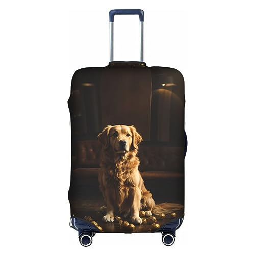 Cute Golden Retriever Trolley Suitcase Cover Elastic Suitcase Cover Ladies Girls Luggage Cover Small