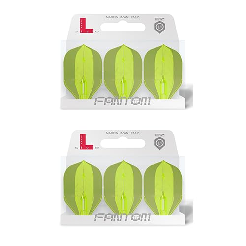 LSTYLE L-Style Dart Flights: L1 EZ Fantom Standard - Ultra Durable - for Soft Tip and Steel Tip Darts - Neon Yellow 2 Pack — image 1