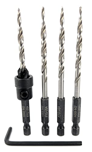 Image of FTG USA #8 (11 /64 inch) Wood Countersink w / 3 Repl. Bits, 3 /8 inch Collar & Hex Key
