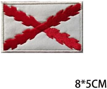 Burgundy Spanish Empire Cross International Flag Embroidery Patch Badges Backpack Outdoor Vest DIY Armband Military Applique Emblem Embroidered Badge Tactical Clothes Patches (4pc)