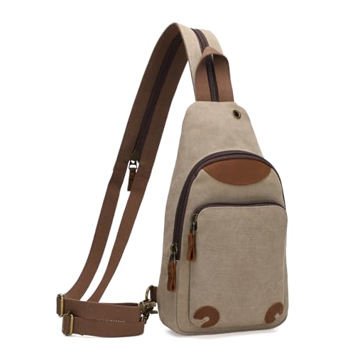 KL928 Canvas Sling Bag Crossbody Backpack Shoulder Casual Rucksack for Men Women