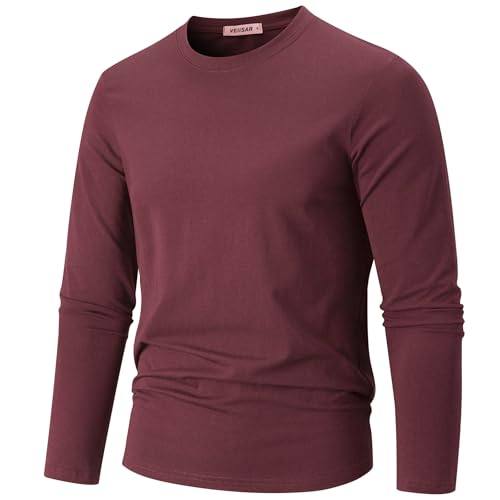 T-shirt pour homme doux haut de gamme VEIISAR, haut col rond en maille stretch ajustée