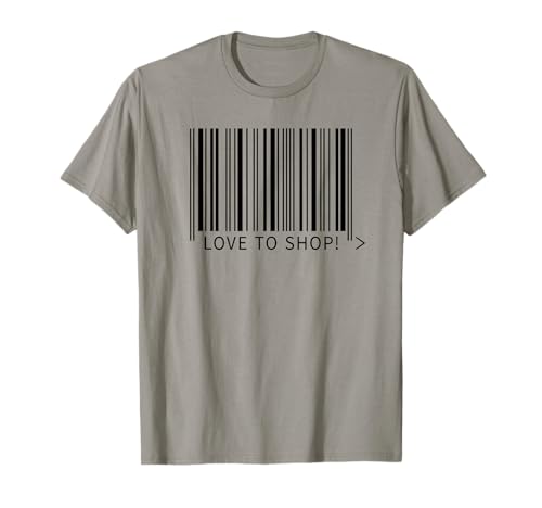 ¡Me encanta comprar!   Código de barras divertido para los amantes del comercio minorista que salen Camiseta