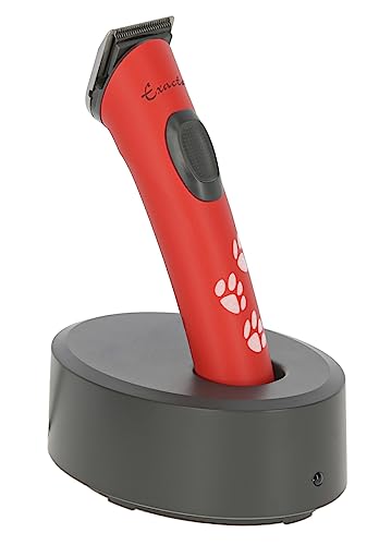 Aesculap Exacta Hundetrimmer Pfotentrimmer ROT. Perfekt für Detailarbeiten. Sehr leise Profi-Schermaschine mit LiIo Akku. 0,5 mm Schnittlänge + Tasche. Made in Germany