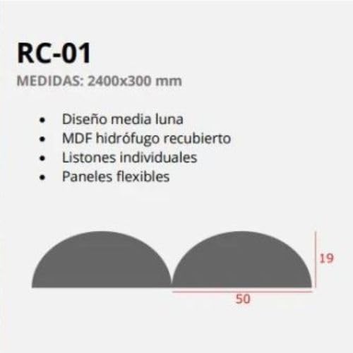 Revestimiento de Pared de Palilleria flexible efecto 3d MDF Hidrófugo Laminado en Madera de Roble 300X2400 mm