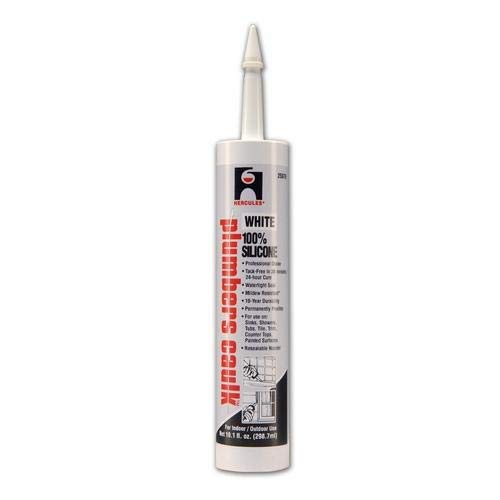 Hercules 25676, 10.1oz. White Silicone Plumbers Caulk, Cartridge (Pack