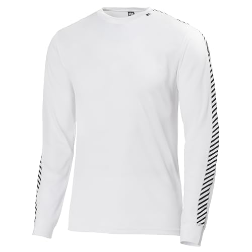 Helly Hansen Homme Hh Lifa Stripe Crew T-Shirt à manches longues,Blanc,L